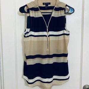 INC Sleeveless Blouse with Front Ziper